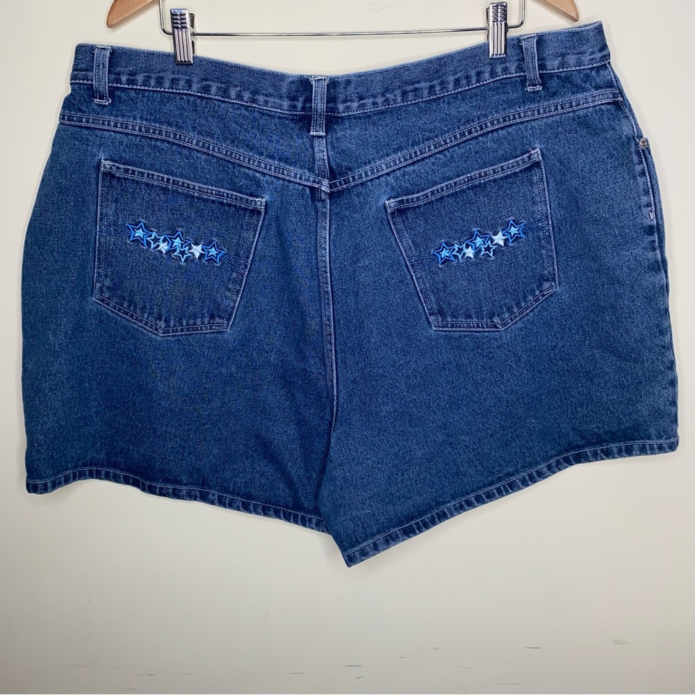 Vintage L.A. Blues Size 24 Blue Jean Shorts with Star Embroidery on Pockets